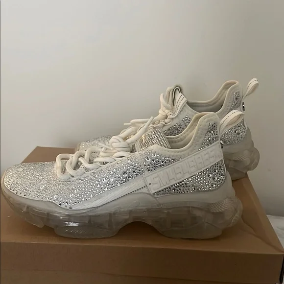 Steve Madden White Crystal Sneakers - Picture 2 of 5